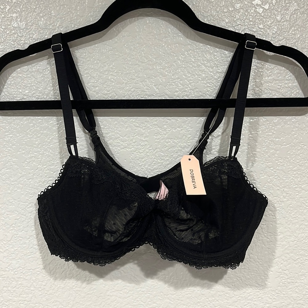 DOBREVA Lace Bra Black 36B